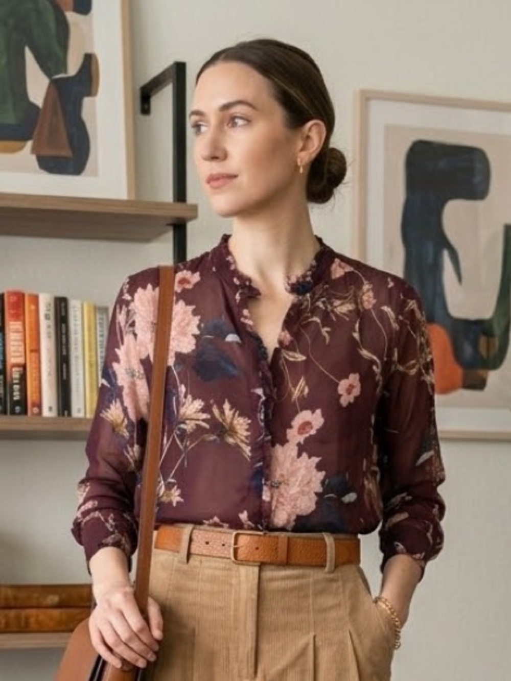 LUCKY BRAND BOHO CHIC FLORAL BUTTON DOWN SHIRT TOP BLOUSE Sz med NWT $ 90